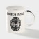Porcelain shade mug "Brave and strong", 340 ml, white color