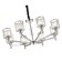 Lamp with a universal mount 8x60W E27, size 84x84x37/90 cm