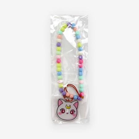 Keychain beads for keys "White Cat", 15 x 3 cm-5