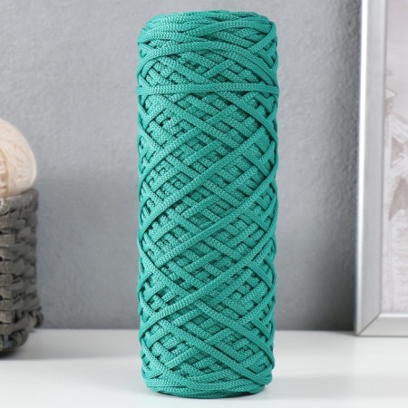 Knitting cord 100% polyester, width 3 mm 100m (emerald)-4