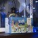 Garland "fringe" 4 × 0.6 m, IP44, dark thread, 180 LED, glow blue, white flicker, 220 V