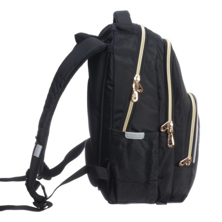 School backpack, 40 x 27 x 20 cm, Grizzly, ergonomic back, laptop department, black-3