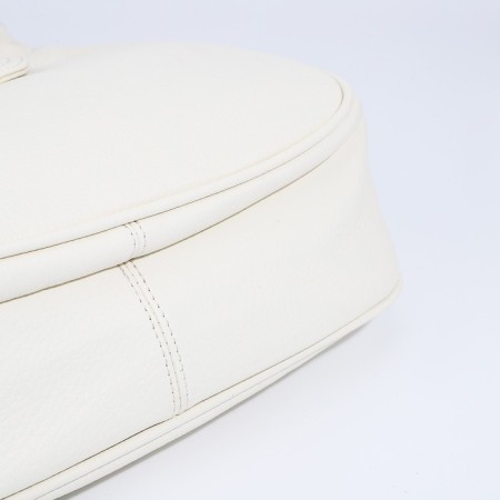 Lurch bag with lightning, external pocket, long belt, white color-3