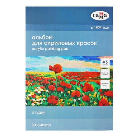 Album for acrylic A3 Gamma "Studio" 10l 190g/m gluing, texture "Len" 30a01G710W