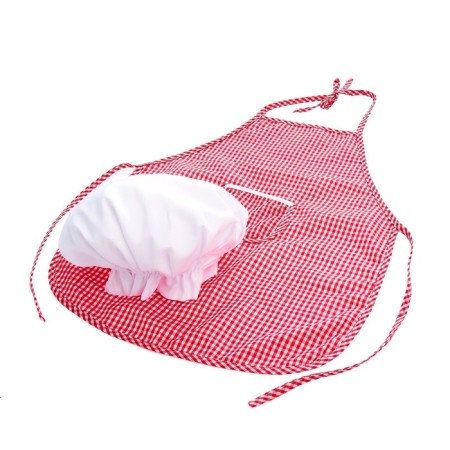 A set of metal dishes "Super Chef", with an apron and a cap, in a basket, mix-5