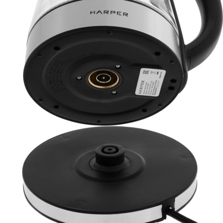 Electric kettle Harper HWK-GM03, 2200 watts, 1.7 l, glass, silver-6