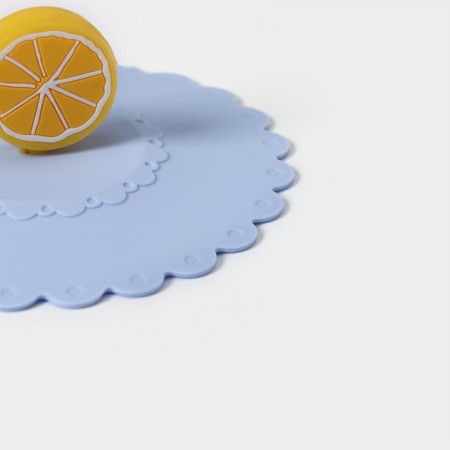 Silicone lid Silicone Dolyana "Lemon", D = 11 cm, Blue color-1