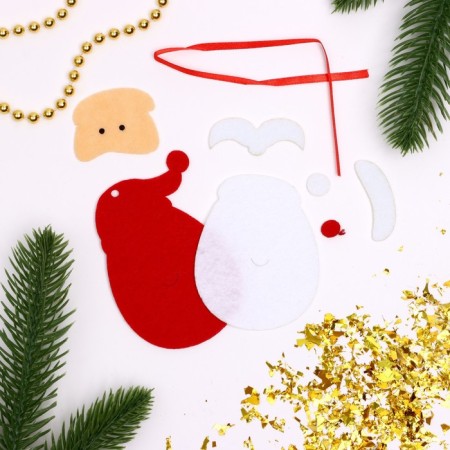 Set for creativity. Create a Christmas tree decoration from the felt "Santa Claus - Red Nose"-1