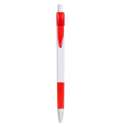 Ballic handle, automatic, under the logo, white with a red rubber holder and clip