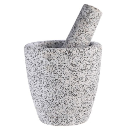 A mortar with a pestle made of stone is large, 400 ml, gray, in the box-7