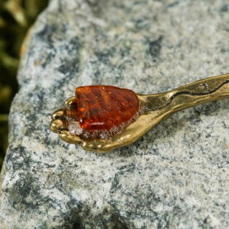 Koshelki souvenir "Spoon-Land", brass, with natural amber-1