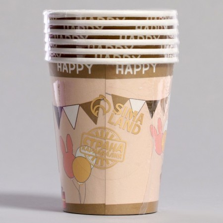 Paper glass "Happy Bear", 6 pcs-2