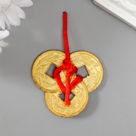 Suspension 3 coins gold d = 2.5 cm-1