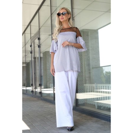 Female blouse, size 44, gray color-8