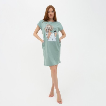 Homemade dress, mint color, size 52-1
