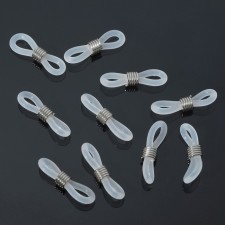 Gum for chains/laces for glasses (set 10 pcs.), The color is transparent in silver