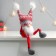 Interior doll "Santa Claus in a hat with red patterns, with bombs" 41x13x10 cm