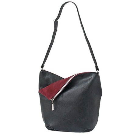 Bag bag claim. Kozh, lightning department, black/red color 25x15x27cm