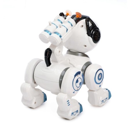 Robot dog "Rocky" IQ Bot, interactive: sound, light, shooting, batteries, blue-2