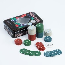 Poker, set for the game, chips with a face value of 100 pcs, 11.5 x 19 cm