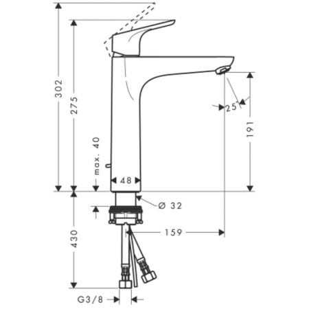 Hansgrohe Focus 31608000, 190 mm shell mixer-1