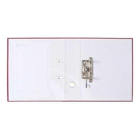 A4, 75 mm registrar, calligrata, PVC, embossing "Len", metal edging, pocket for a spine, collected, burgundy, mix-4