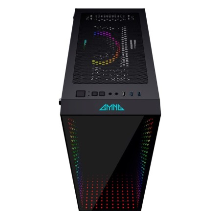The GMNG GG-CC120 case is black without ATX 5x120mm 5x140mm 2xusb2.0 1xusb3.0 Audio Bott PSU-3