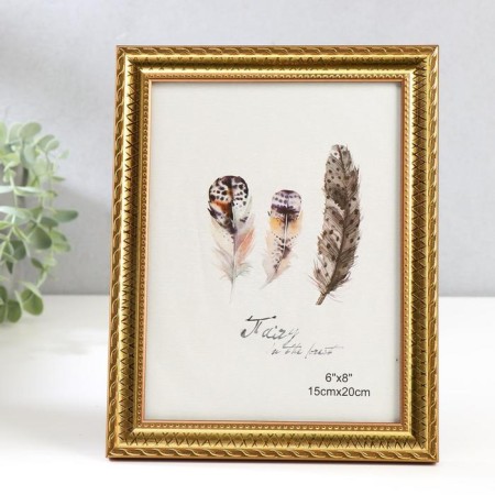 Photo frame plastic 15x20 cm "zigzag" gold 23.5x18.5 cm
