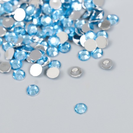 Decor for creativity in the bottle "Rhinestones. Light blue" set 500 pcs d = 0.5 cm 7x2x2 cm-1
