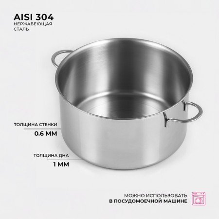 Stainless steel pan "GREAT", 2.8 liters, induction-1