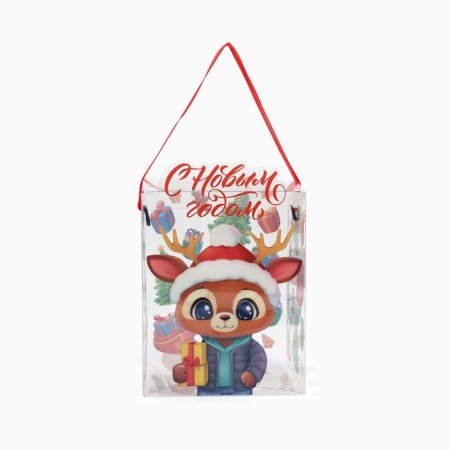 Box a gift New Year's folding PVC, “Happy New Year!”, 12 x 15 x 12 cm, New Year-2