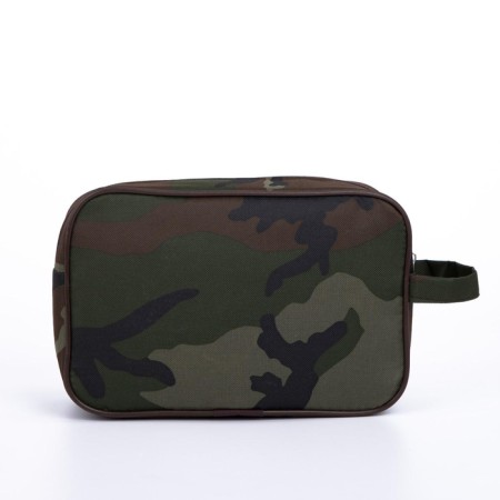 Lightning cosmetic bag, external pocket, khaki color-1