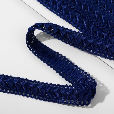 Decorative braid “Samos”, 18 mm, 9.1 ± 0.5 m, dark blue color-1