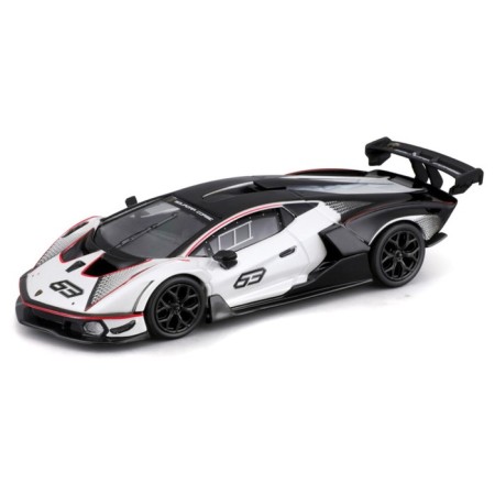 Racing machine BBURAGO LAMBORGHINI Essenza SCV12, DIE-CAST, 1:32, Black and white color-5