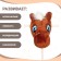 Soft toy "horse-horseman", on a stick, mix, brown color