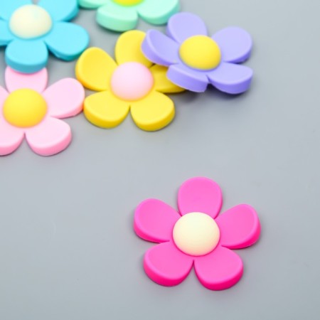Decor for creativity Rubber "Color Chamomile" set 10 pcs mix 4.4x4.4 cm-1