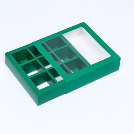 Box for 9 sweets with a shell, emerald, 14.5 x 14.5 x 3.5 cm-2