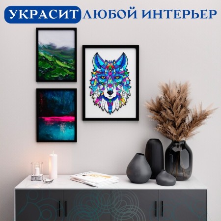 Figure wooden sage sage wolf, size 19x28 cm, 156 details-5