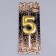Candle in the Cake "European", number "5", 6 cm, gold