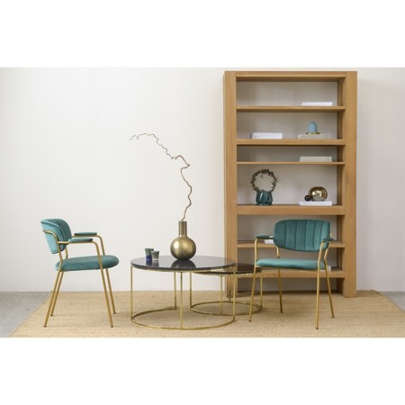 Eirill chair, 530 × 590 × 770 mm, velor, dark green color-9