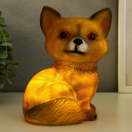 Souvenir Polystone Light "Red Lisenok" from the solar battery 17x13.5 cm-5