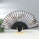 Fan bamboo, textile h = 21 cm "Foggy mountains" white, with a brush