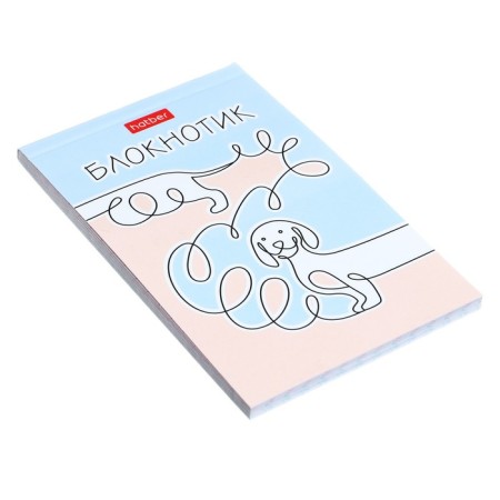 Notepad A7, 48 sheets, in a cage, in gluing, “twisted stories”, cover covered paper, lamination, three -color block, block 60 g/m2, 5V MIX-5
