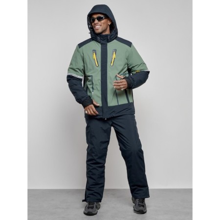 Ski costume men's winter, size 48, khaki color-4