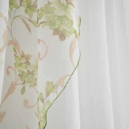 Set of curtains for the kitchen Witerra Ophelia 300x160cm, Green, PE100%-3