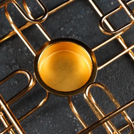 Stand - heating for a teapot, 15 × 15 × 6 cm, gold color-1