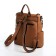 Women's backpack made of artificial leather with lightning, 4 pockets, brown color