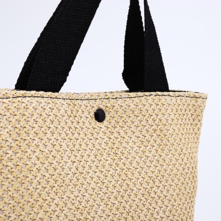 Bag-tout on lightning, beige color/black-3