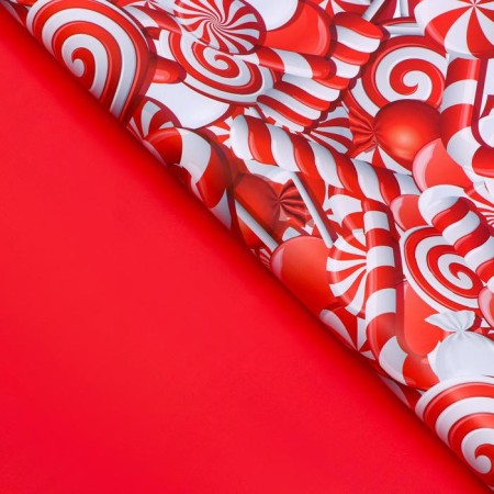 Paper packaging glossy, bilateral "Labyrinth", red, 50 x 70 cm-1