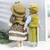 Doll Collectible couple "Vika and Anton, roses on a green" set 2 pcs 40 cm
